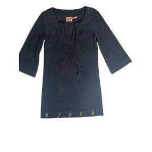 Y2K Juicy Couture Eyelet Velour 1/4 Sleeve Cover-up Dress Women’s Size P